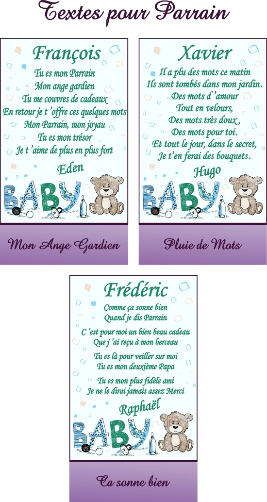 Texte de Poème pour Parrain